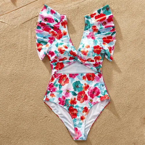 Vista 3 de PATPAT Family Matching Swimsuits Swimwear Set for Couples Newest Mommy and Me Red Print Bathing One-Piece Swimsuits