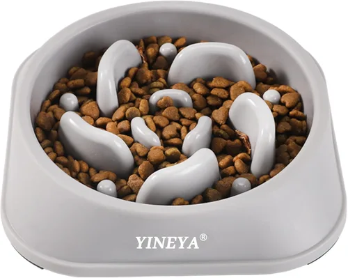 Vista 8 de YINEYA 2 cuencos de alimentación lenta antiasfixia para perros de tamaño pequeño, cuenco de alimentación lenta para gatos, suministros