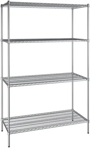 Vista 93 de Kit de 4 estantes de epoxi verde NSF de 21 x 72 pulgadas con postes de 86 pulgadas, estantería de almacenamiento resistente, kit de estantería