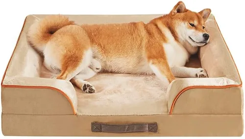 Vista 22 de Friends Forever - Cama ortopédica para perros medianos, cama de espuma viscoelástica impermeable para perros M con funda extraíble y lavable, gris