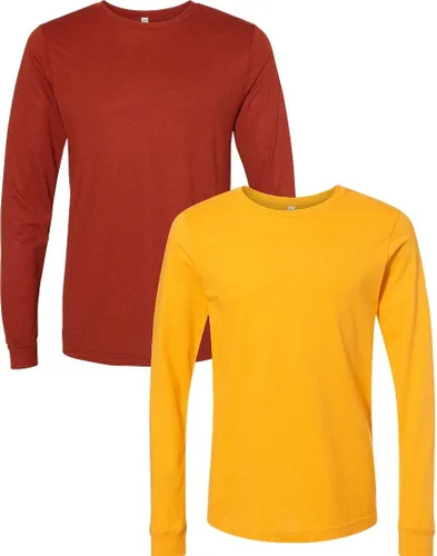 Vista 161 de Canvas Filmore 3501 - Camiseta de 4.2 onzas para hombre manga larga (1) Ceniza + (1) Jaspeado atlético