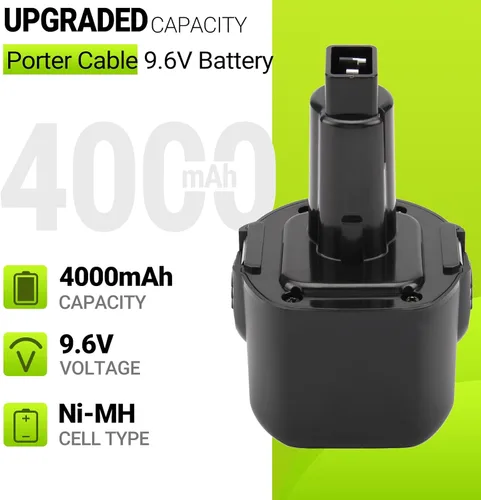 Vista 2 de Batería de repuesto de 4000 mAh para Black & Decker 9.6V Batería PS120 PS310 PS3350 PS3300 DE9036 DW9061 CD9600 A9251 PS3350 PS3300 DE9036 DW9061