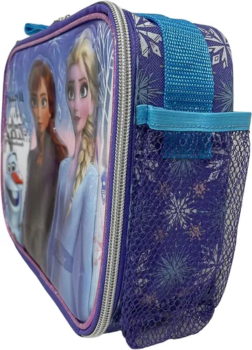 Vista 2 de Disney Frozen Elsa Olaf & Anna - Bolsa de almuerzo aislada de 9.5 pulgadas con correa para el hombro