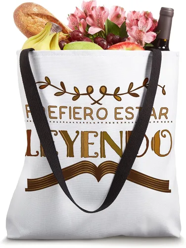 Vista 4 de Prefiero Estar Leyendo Motivational Inspirational Quote Tote Bag
