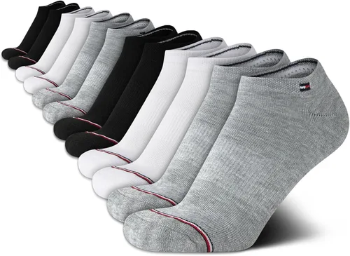 Vista 10 de Tommy Hilfiger Womens 12 Pack Lightweight Cushioned Low Cut No Show Socks Negro (black Logo)