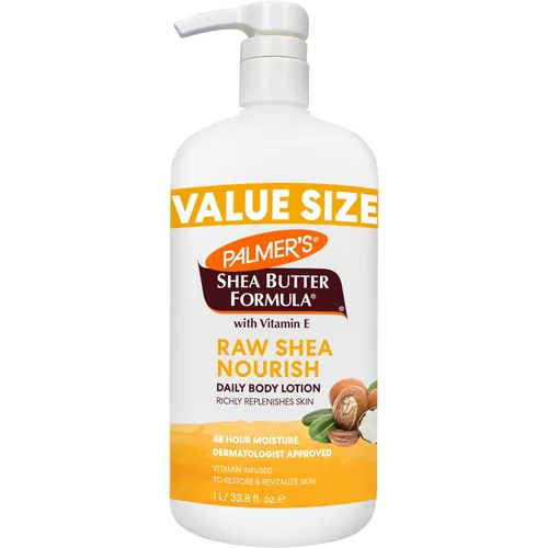 Vista 13 de Palmer's Fórmula de Karité Loción Corporal de Karité Pura, Botella con Bomba, 13.5 Onzas A nourishing daily hand & body moisturizer with Vitamin E