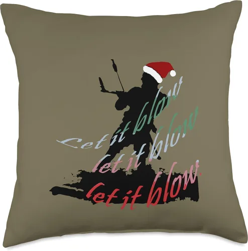 Vista 4 de Kitesurf Gifts and Surf Lover Tees by taiche Kitesurfing Festive Christmas Vacation Novelty Vector Throw Pillow, 16x16, Multicolor