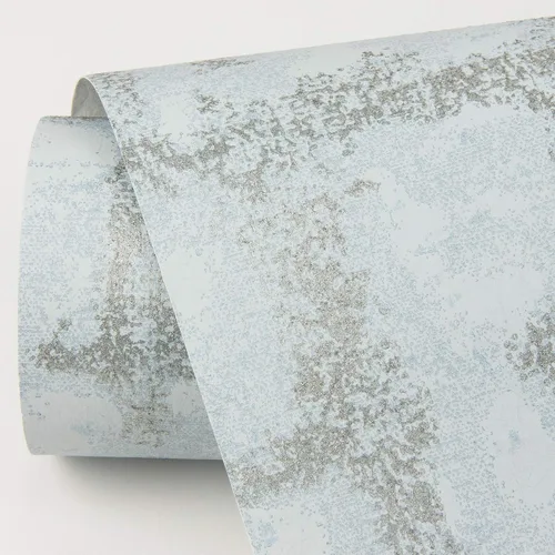 Vista 4 de Scott Living 2964-87347 Papel pintado geométrico envejecido azul cielo de karité