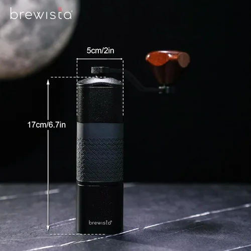Vista 3 de Brewista Artisan Meteor - Molinillo manual de café, molinillo de rebabas cónicas de acero inoxidable con 18 ajustes ajustables, expreso portátil