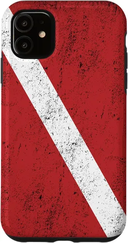 Vista 8 de Bandera de buceo para iPhone 16 para buceadores con funda de efecto envejecido