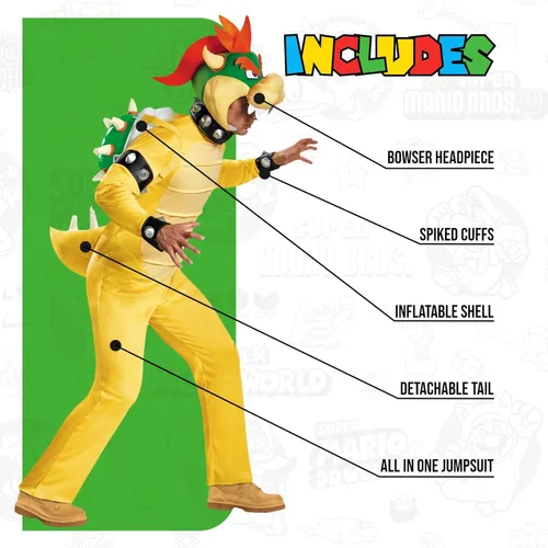 Vista 4 de Disguise Plus Size Deluxe Bowser Costume