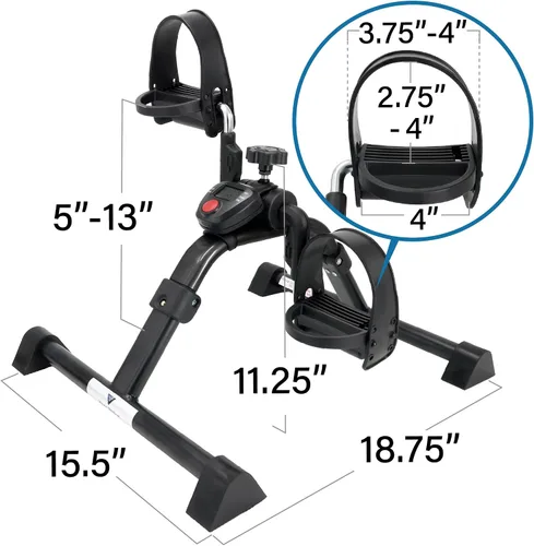 Vista 5 de Vaunn Foldable Compact Professional Wrist Arm Leg Strengtheners Pedal Exerciser with Electronic Display for Indoor Exerciser and Physical Therapy