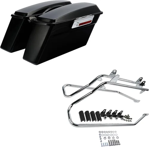 Vista 25 de SLMOTO Alforjas rígidas para Harley Electra Road King Glide 1994-2013 peltre Denim
