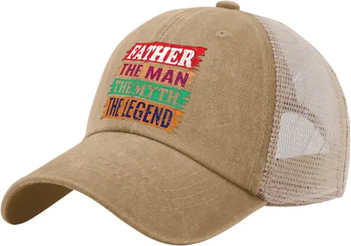Vista 2 de UHW Father The Man The Myth The Legend Hat for Women Baseball Cap Trendy Washed Running Hats Light