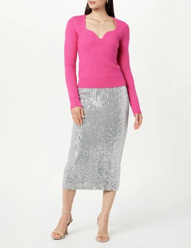 Vista 4 de The Drop Suéter Preston acanalado Sweetheart para mujer