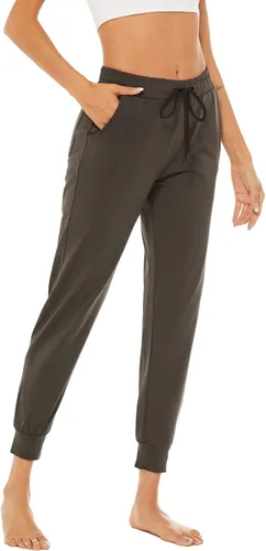 Vista 5 de AvaCostume Pantalones deportivos ligeros de algodón para mujer, pantalones deportivos de yoga, pantalones casuales con bolsillos