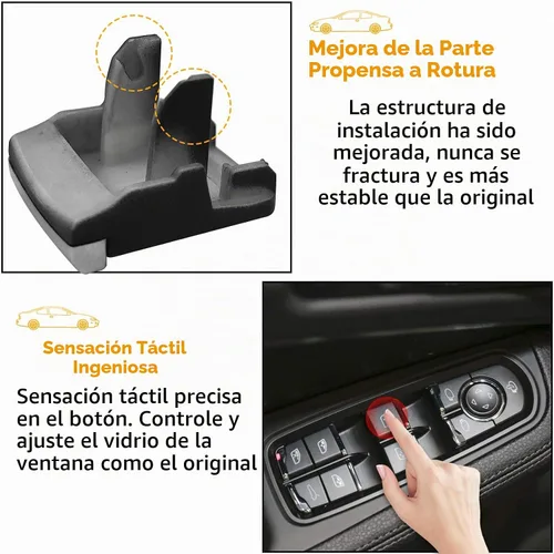 Vista 5 de TTCR-II Tapa de botón de interruptor de elevación de ventana interior para Cayenne 2011-2018, para Macan 2015-2025 y Panamera 2010-2016, 1 pieza