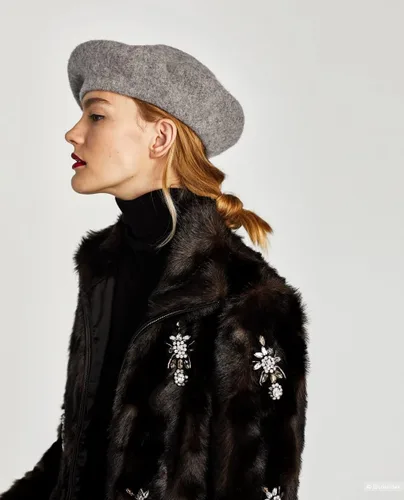 Vista 37 de Boina de lana francesa para mujer, gorra de invierno clásica de color sólido