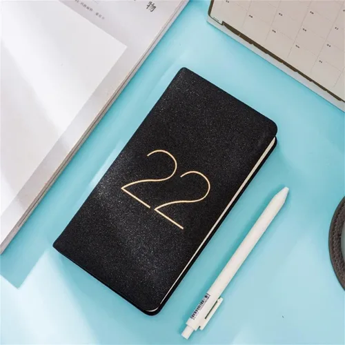 Vista 4 de 48k Small Notebook Agenda for 2022 Pocket Notepad Day Planner Notebook Leather Soft Cover School Planner (Color : A, Size : 48k)