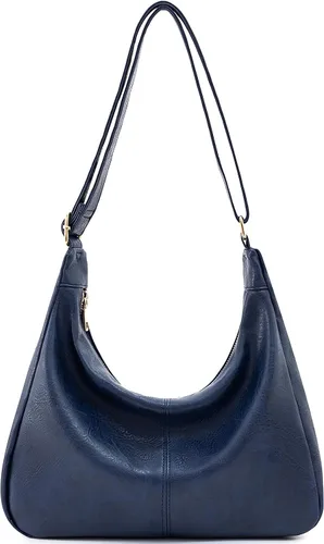 Vista 15 de NIUEIMEE ZHOU Bolsos Hobo para mujer Bolso de hombro de cuero vegano plegable Bolso de mano holgado Bolso bandolera