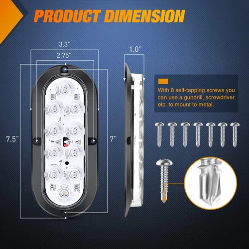 Vista 19 de Nilight Luz trasera ovalada de 6 pulgadas, 2 unidades, 35 LED, flecha Luces de flecha ámbar 2 piezas