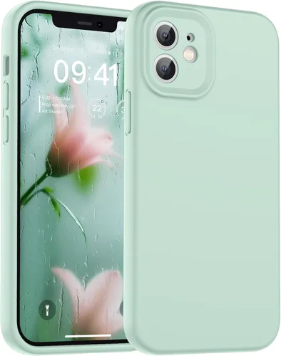 Vista 191 de SUPFINE - Funda diseñada para iPhone 12, silicona líquida premium con [forro de microfibra suave antiarañazos][protección de cámara mejorada], funda