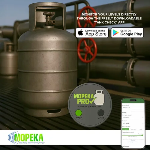 Vista 4 de Mopeka Sensor Pro Check – Indicador de nivel de sensor magnético de tanque de propano inalámbrico – Medidor de presión de tanque de gas propano