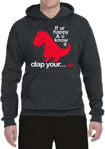 Vista 15 de Wild Bobby Sudadera con capucha unisex con estampado "If You're Happy and You Know it" de Dinausor