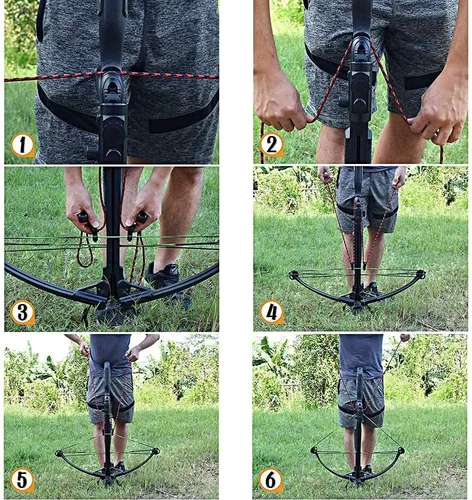 Vista 5 de Ballesta Dispositivo de Atrapamiento Doble Mango Ballestas Cuerda Cocker Aid Cocking String Herramienta