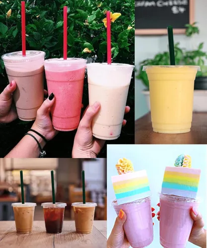 Vista 7 de [50 juegos] Vasos de plástico transparente de 12 onzas con tapas y popotes, tazas desechables para café helado con tapas, tazas transparentes
