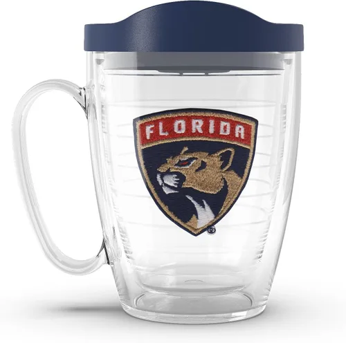 Vista 26 de Taza aislada Tervis de doble pared fabricada en Estados Unidos con logotipo principal de NHL Buffalo Sabres, mantiene las bebidas frías y calientes