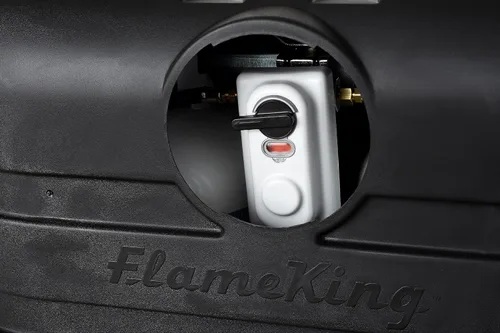 Vista 9 de Flame King Cubierta de plástico ligero resistente de 30LB para tanque de propano LP doble para RV, remolque de viaje, autocaravana y vehículo