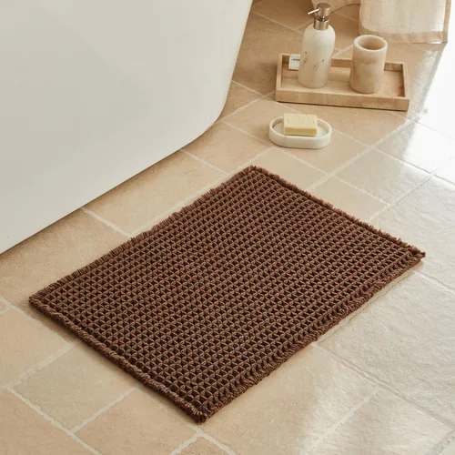 Vista 84 de Triohero Tapete de baño con diseño de gofre, tapete de baño pequeño y bohemio, antideslizante, lavable, ultra suave, súper absorbente, de secado