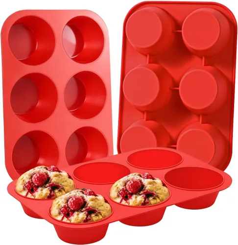 Vista 23 de CAKETIME Moldes de silicona para magdalenas para hornear, molde de tamaño regular para magdalenas, molde para hornear moldes de silicona