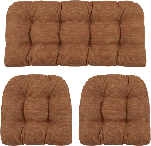 Vista 67 de RSH DECOR: Sunbrella - Juego de 3 cojines de mimbre copetudos 41 x 19 pulgadas y 19 x 19 pulgadas Fabricado con tela de rendimiento Sunbrella