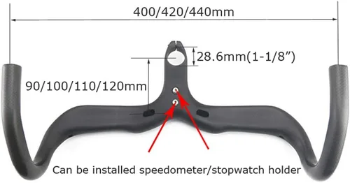 Vista 3 de Carbon Drop Bars 28.6 Alfa Pasca 14.961 in Carbon Drop manillar