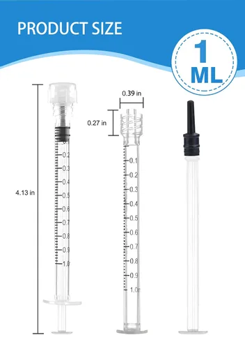 Vista 3 de Jeringa Luer Lock de 1 ml - Jeringas estériles desechables (paquete de 30), empaque sellado individual