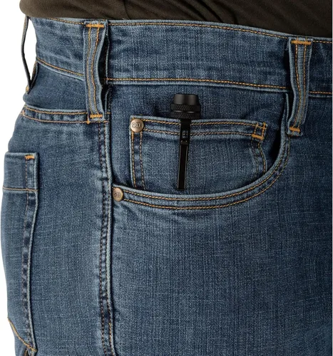 Vista 4 de 5.11 Tactical Defender-Flex Jeans rectos, tela elástica mecánica, bolsillos clásicos, estilo 74477