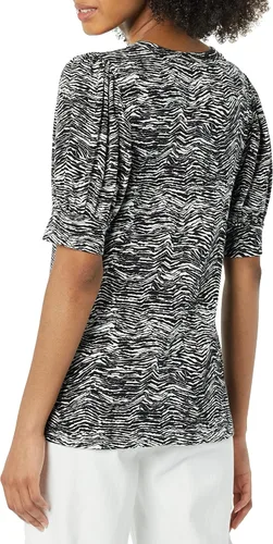 Vista 2 de Daily Ritual - Blusa de tela de toalla muy suave con mangas abullonadas