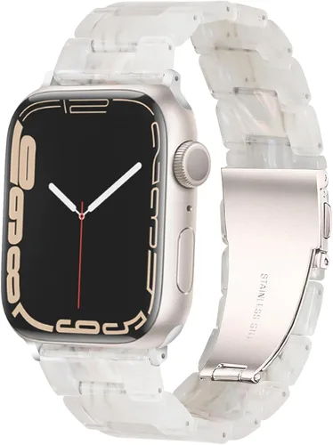 Vista 37 de HOPO Compatible With Apple Watch Band Thin Lightweight Resin Strap Bracelet Fashion Wristband Replacement For iWatch Bands Series Ultra 11 10 9 8 7