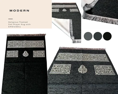 Vista 3 de Alfombra de oración musulmana, alfombra de oración turca, alfombra de oración para hombres musulmanes, mujeres, Janamaz con temática de kaaba
