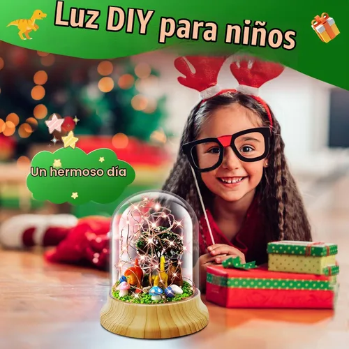 Vista 6 de Crea tu propia luz nocturna, kits de bricolaje de dinosaurio para niñas, luces nocturnas mágicas creativas USB Edición de mejora, juguetes