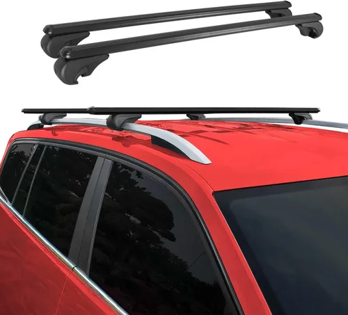 Vista 2 de OMAC Portaequipajes con cerradura para Ford Explorer Sport Trac 2001-10, antirrobo negro para viajes, kayak, canoa, surf, esquí, snowboard, camping