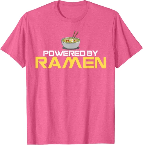 Vista 28 de Camiseta de fideos de anime japoneses Powered By Ramen, Negro, S