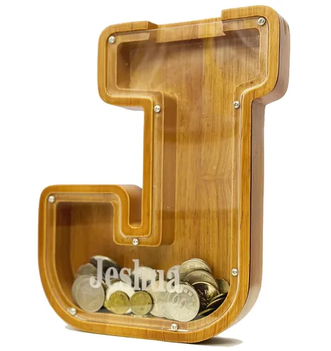 Vista 40 de Alcancía personalizada grande de madera con letras, alcancía de monedas, alcancía personalizada con nombre, puede usarse como regalo de Navidad