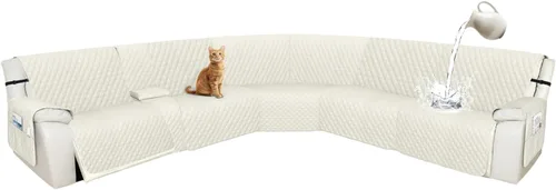 Vista 66 de Arfntevss Fundas de sofá modular reclinable, 10% impermeable, en forma de L, para sillón reclinable en forma de L, funda seccional lavable