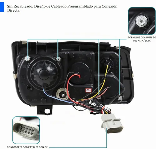 Vista 4 de SPEC-D TUNING Faros LED Proyectores Negros Compatibles con Volkswagen Jetta/Bora Mk4 1999-2004, Conjunto de Faros Izquierdo + Derecho