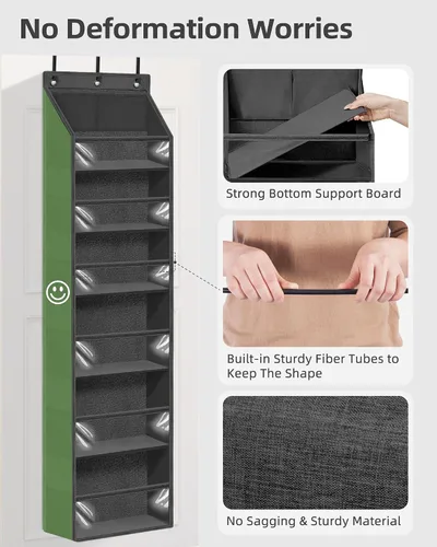 Vista 4 de STORAGE MANIAC Organizador para colgar sobre la puerta, organizador colgante de gran capacidad, bolsillos profundos transparentes detrás