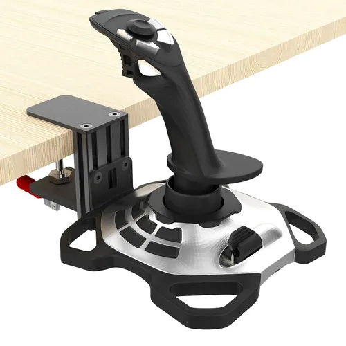 Vista 2 de Hikig Steel Clamp-on Joystick Mount Designed ONLY for Logitech G Extreme 3D PRO Joystick for Windows, Adjustable Durable Steel Desk Mount Holder for