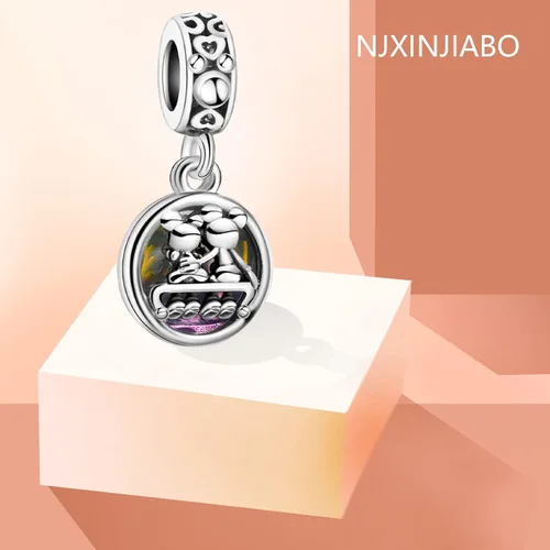 Vista 2 de NJXINJIABO Flower and Cute Animal Charms for Women Charm Bracelets, 925 Sterling Silver Animal Mother's Day Halloween Birthday Christmas Jewelry